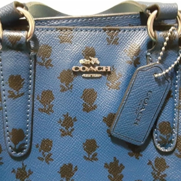 SOLD! COACH CROSBY MINI CARRYALL FLORAL PRINTED CROSSGRAIN LEATHER (# 34774) - Picture 5 of 9